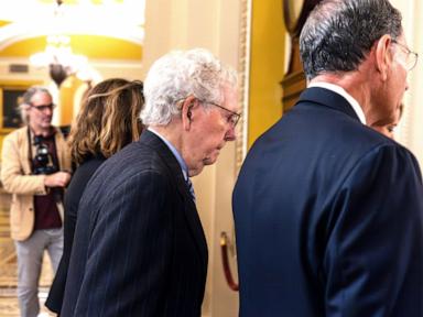 Mitch McConnell falls during Senate Republican lunch