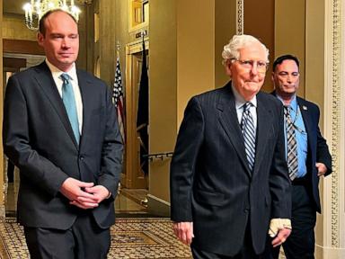 Mitch McConnell falls during Senate Republican lunch