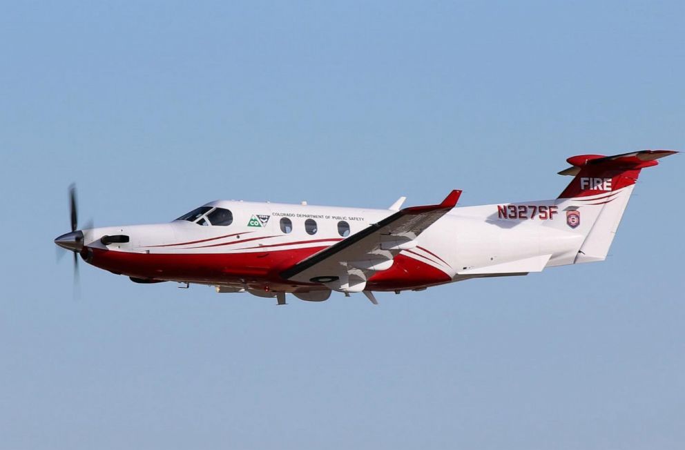 PHOTO: An airplane, known as the multi-mission aircraft, or MMA, is a Pilatus PC-12 turboprop airplane equipped with three cameras that see in color and infrared modes able to see through smoke, but not clouds.