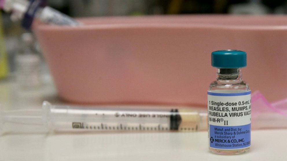 PHOTO: In this May 9, 2019 file photo MMR virus vaccine (measles, mumps, rubella) at Logan Square Health Center in Chicago.