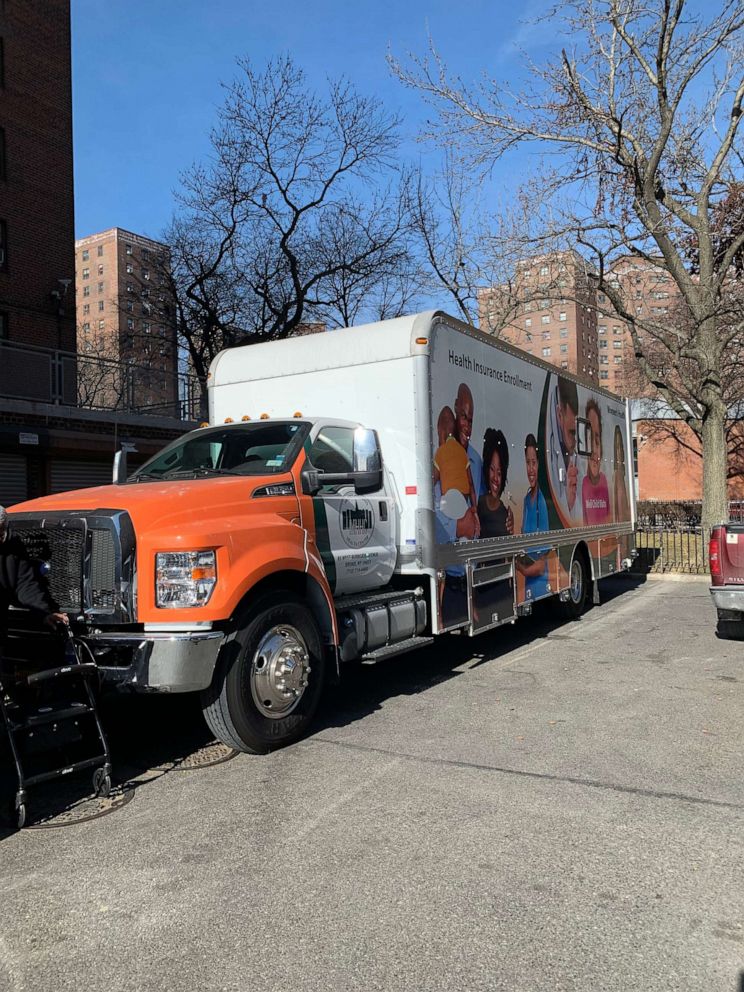 PHOTO: The mobile vaccination unit used by Bronx Rising Initiative to transport vaccines from Morris Heights Health Center to eligible seniors in Bronx public housing.