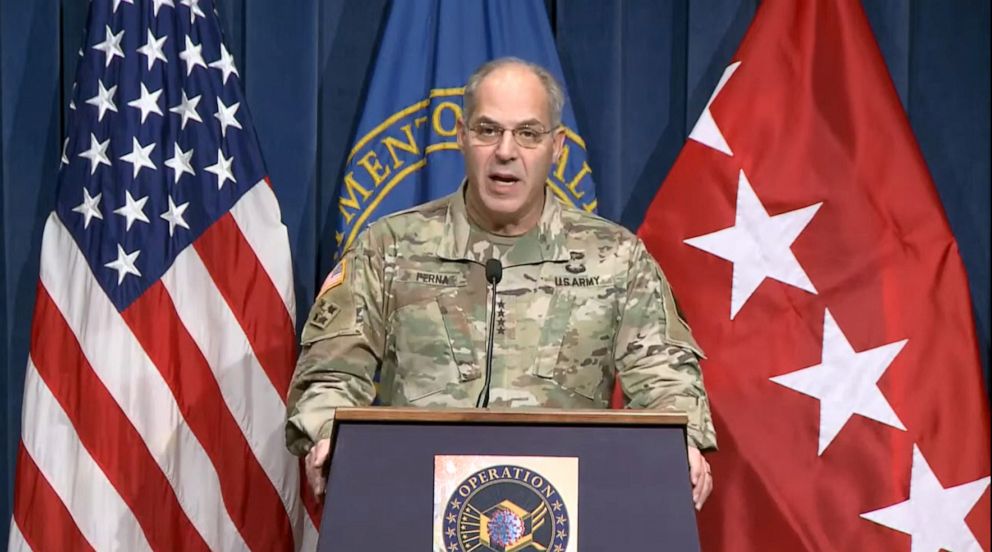 PHOTO: General Gus Perna speaks during Operation Warp Speed press conference on Dec. 19, 2020.