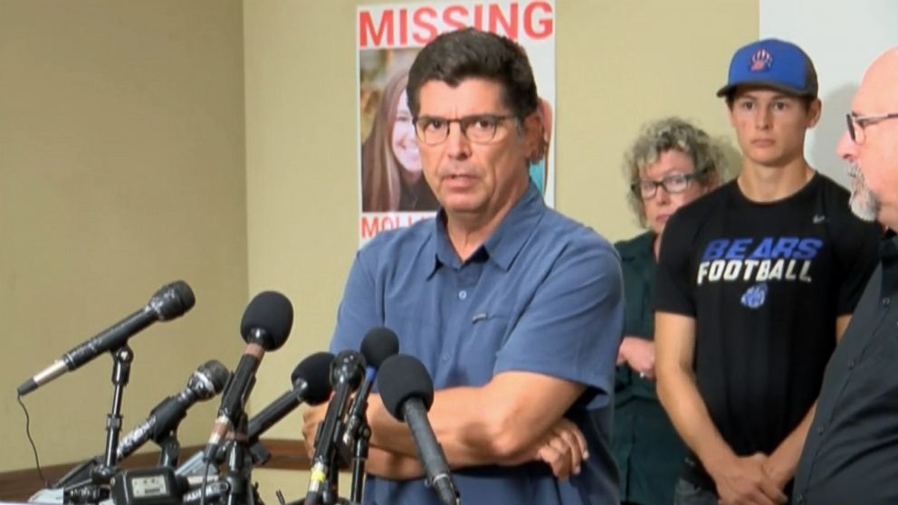 PHOTO: Rob Tibbetts, the father of missing student Mollie Tibbetts, 20, speaks at a press conference in Brooklyn, Iowa, Aug. 2, 2018.