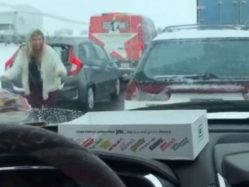 PHOTO: Wendy Gossett dancing to the Backstreet Boys hit Everybody in the middle of stopped traffic goes viral.