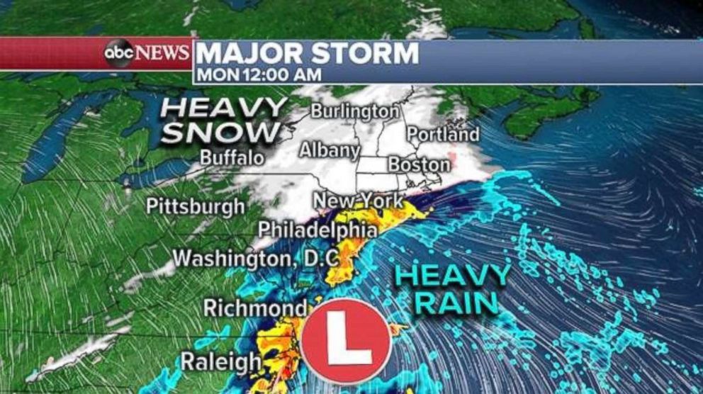 PHOTO: The rain/snow line will form somewhere along Interstate 95.