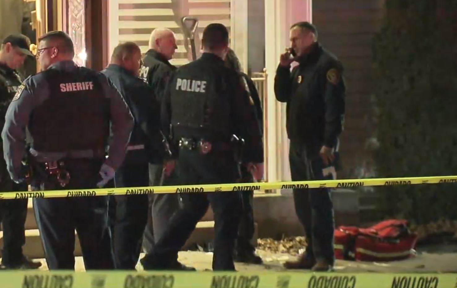 PHOTO: Police respond to a house in the New York City suburb of Monsey, New York, where officials say five Hasidic Jews were stabbed during a Hanukkah celebration, Dec. 28, 2019.