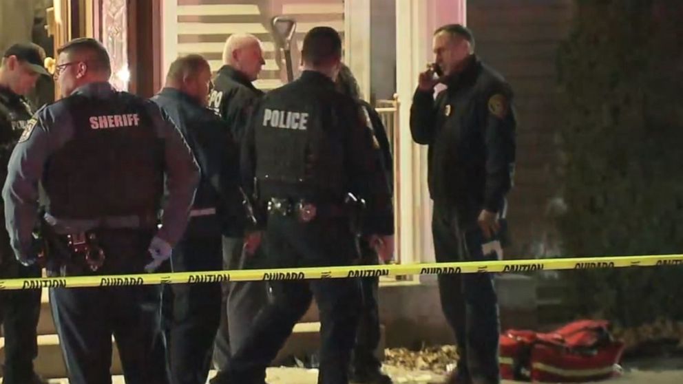 PHOTO: Police respond to a house in the New York City suburb of Monsey, New York, where officials say five Hasidic Jews were stabbed during a Hanukkah celebration, Dec. 28, 2019.