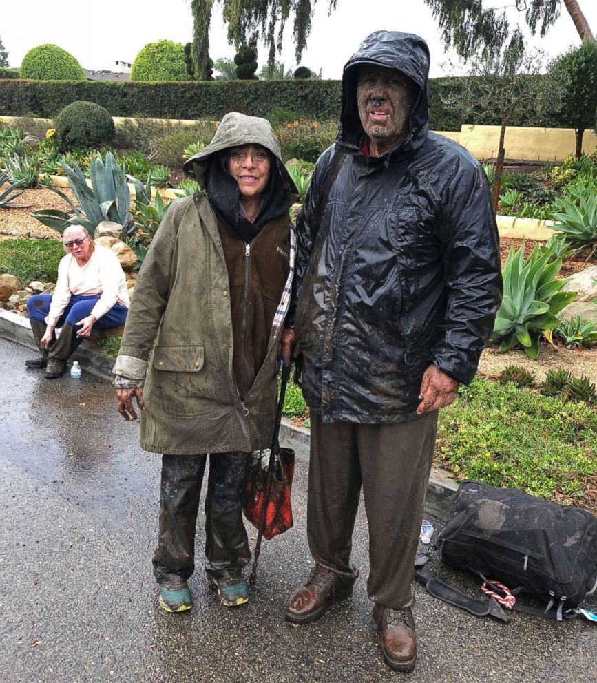 PHOTO: Mari and Hank Mitchel are shown after surviving a torrent of mud that flooded their Montecito, Calif., home while they were submerged inside it, Jan. 9, 2018.