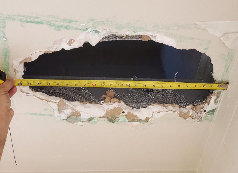 PHOTO: A photo released by the Monterey County Sheriffs office shows a ceiling hole used by murder suspects Jonathan Salazar and Santos Fonseca to escape from the Monterey County Adult Detention Facility in Salinas, Calif., early on Nov. 3, 2019.