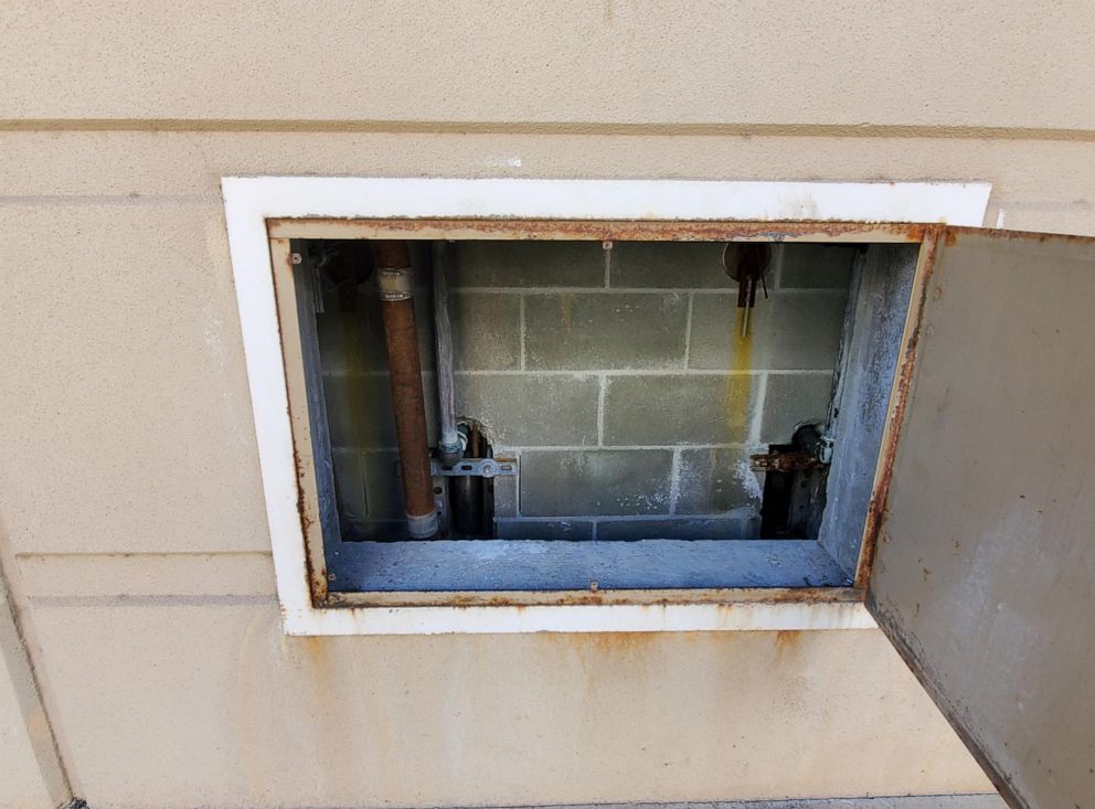 PHOTO: A photo released by authorities shows a hatch leading to the outside used by murder suspects Jonathan Salazar and Santos Fonseca to escape from the Monterey County Adult Detention Facility in Salinas, Calif., early on Nov. 3, 2019.