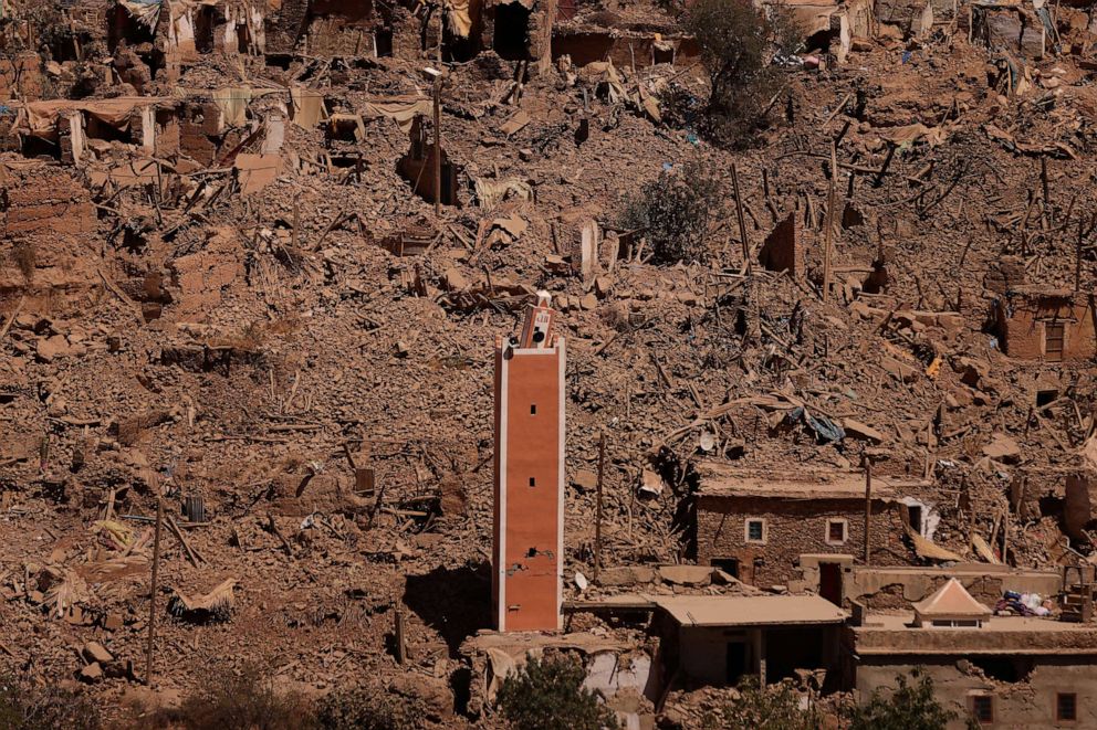 PHOTO: A view of damages in the aftermath of a deadly earthquake, in Adassil, Morocco, Sept. 11, 2023.