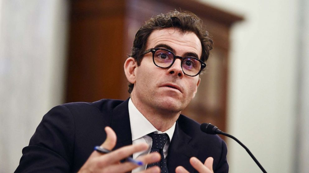 PHOTO: In this Dec. 8, 2021 file photo Instagram CEO Adam Mosseri testifies at a Senate hearing in Washington, D.C.