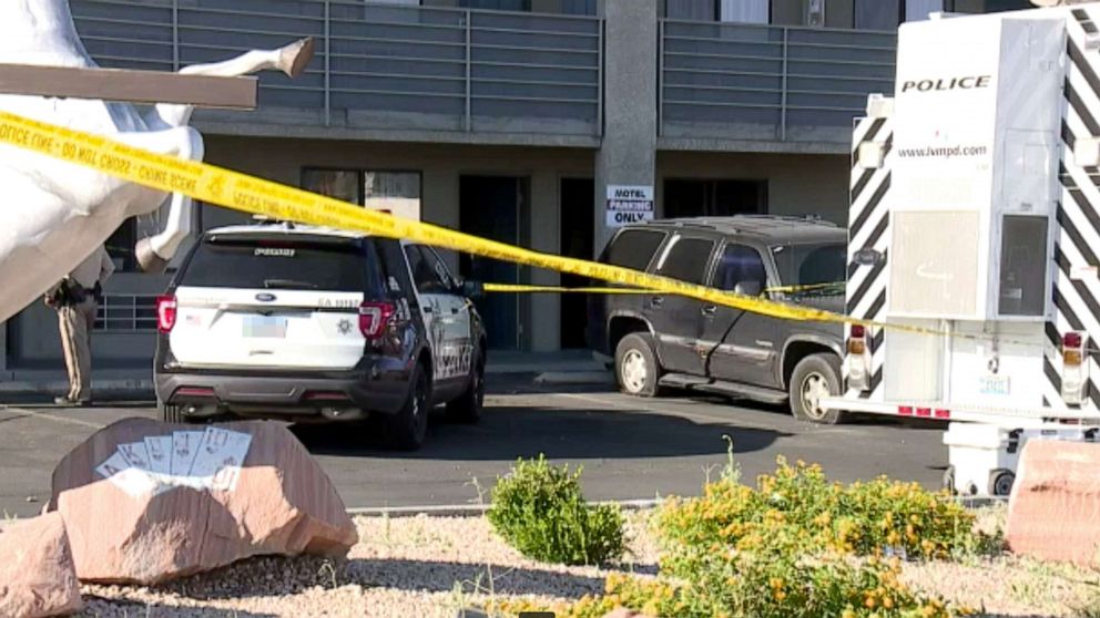 PHOTO: A stolen vehicle suspect kidnapped a 4-year-old boy and his babysitter, and shot at Metro Police during a 29-hour standoff at a motel in Las Vegas, May 26, 2021.