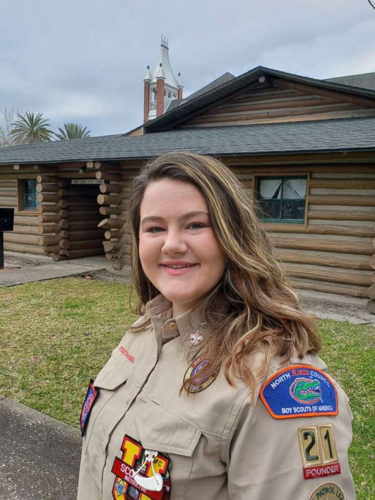 PHOTO: Olivia Foli, 14, of Gainesville, Fla., is one of the thousands of girls expected to join the Boy Scouts of America.