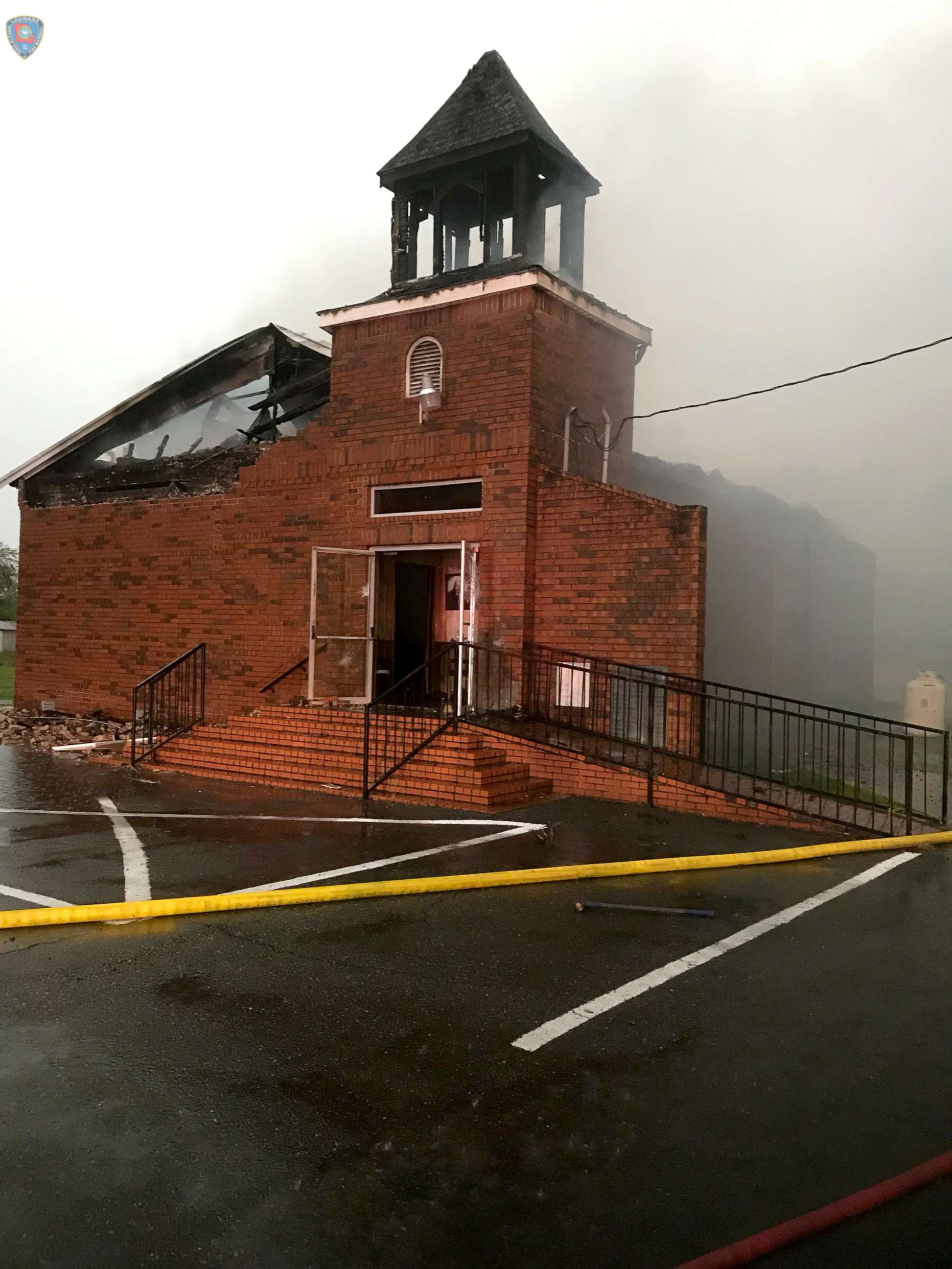 PHOTO: The Mount Pleasant Baptist Church in Opelousas, Louisiana, April 4, 2019, is pictured after a fire in this picture obtained from social media.