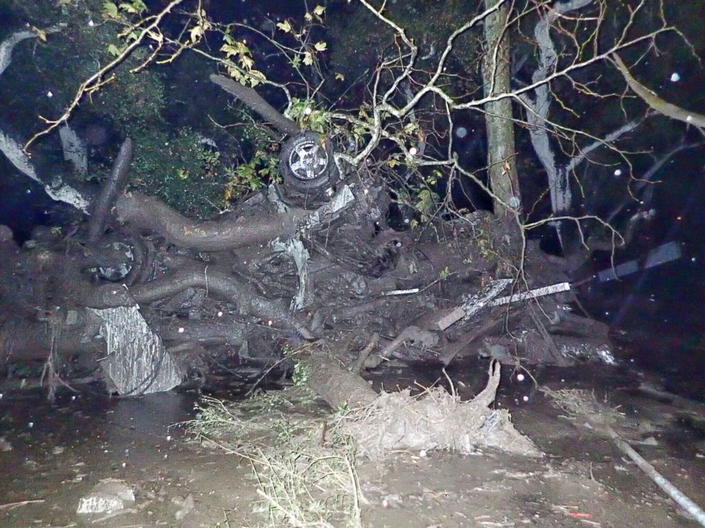PHOTO: An overturned car is entangled in debris after a mudslide in Montecito, Calif., in this photo provided by the Santa Barbara County Fire Department. Jan. 9, 2017.