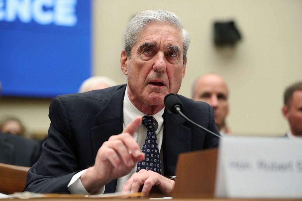 PHOTO: Former special counsel Robert Mueller testifies before the House Intelligence Committee hearing on his report on Russian election interference, on Capitol Hill, in Washington, July 24, 2019.