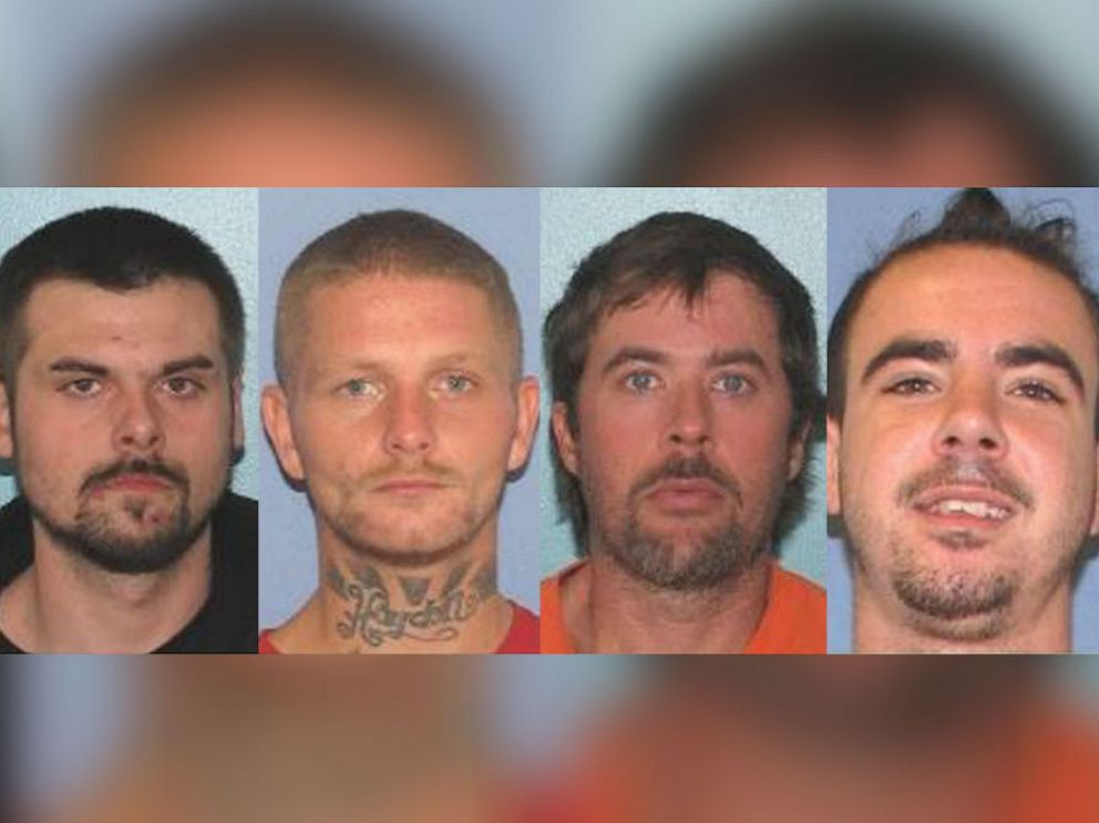 PHOTO: From left, Christopher M. Clemente, Troy R. McDaniel Jr., Lawrence R. Lee III, and Brynn K. Martin, escaped from the Gallia County Jail in Gallipolis, Ohio, early on the morning of Sept. 29, 2019.