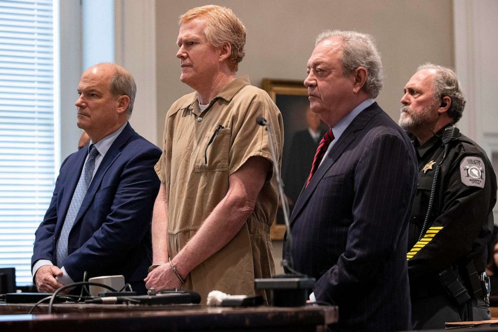 PHOTO: Alex Murdaugh is sentenced to two consecutive life sentences for the murder of his wife and son by Judge Clifton Newman at the Colleton County Courthouse in Walterboro, S.C., on March 3, 2023.