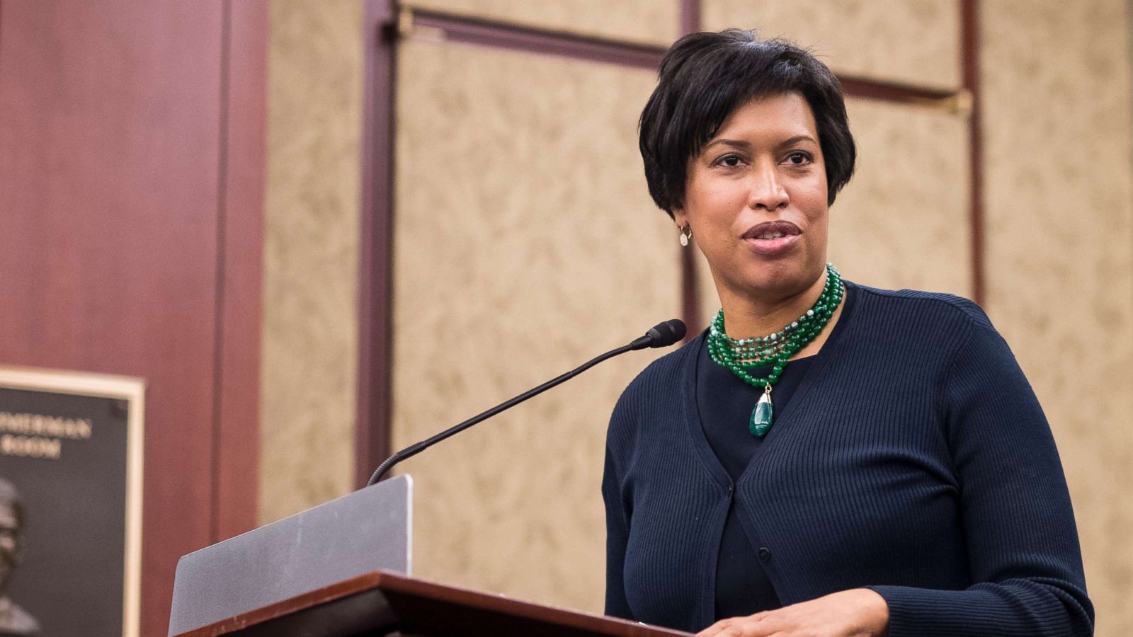 PHOTO: Mayor Muriel Bowser speaks during a news conference in the Capitol to discuss efforts to protect D.C.'s local laws during the FY2019 appropriations process in this May 2, 2018 file photo.