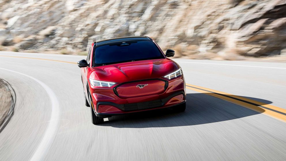 PHOTO: The 2021 Ford Mustang Mach-E is seen in an image from the Ford Media Center. 
