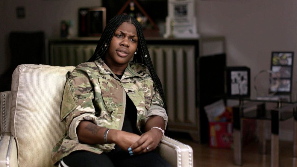 PHOTO: Myeshia Johnson, the widow of Sgt. LaDavid Johnson, who was killed in Tongo Tongo, Niger, in 2017, appears in the ABC News/Hulu documentary "3212 UN-REDACTED."