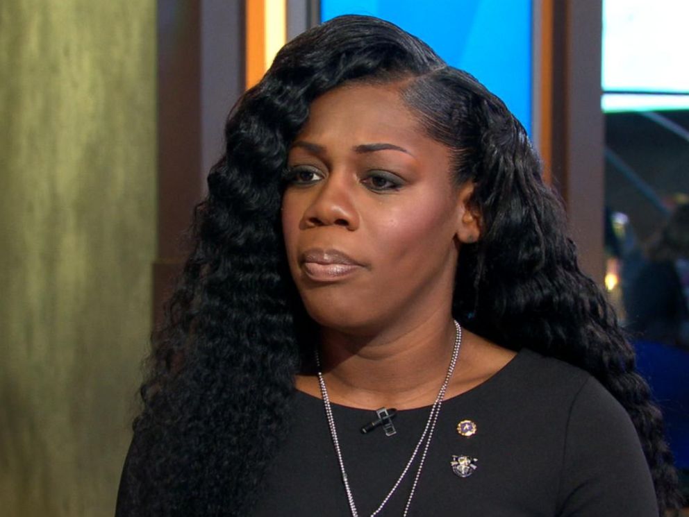 PHOTO: Myeshia Johnson spoke with ABC News chief anchor George Stephanopoulos for the first on-air interview since her husbands death in Niger.