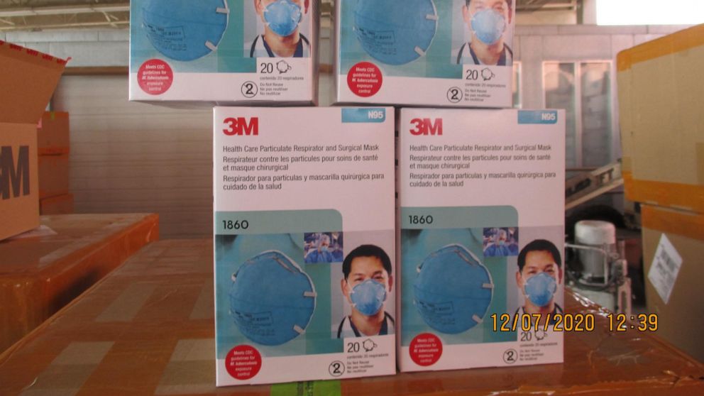 PHOTO: Fraudulent N95 masks that were seized on the Southern Border.