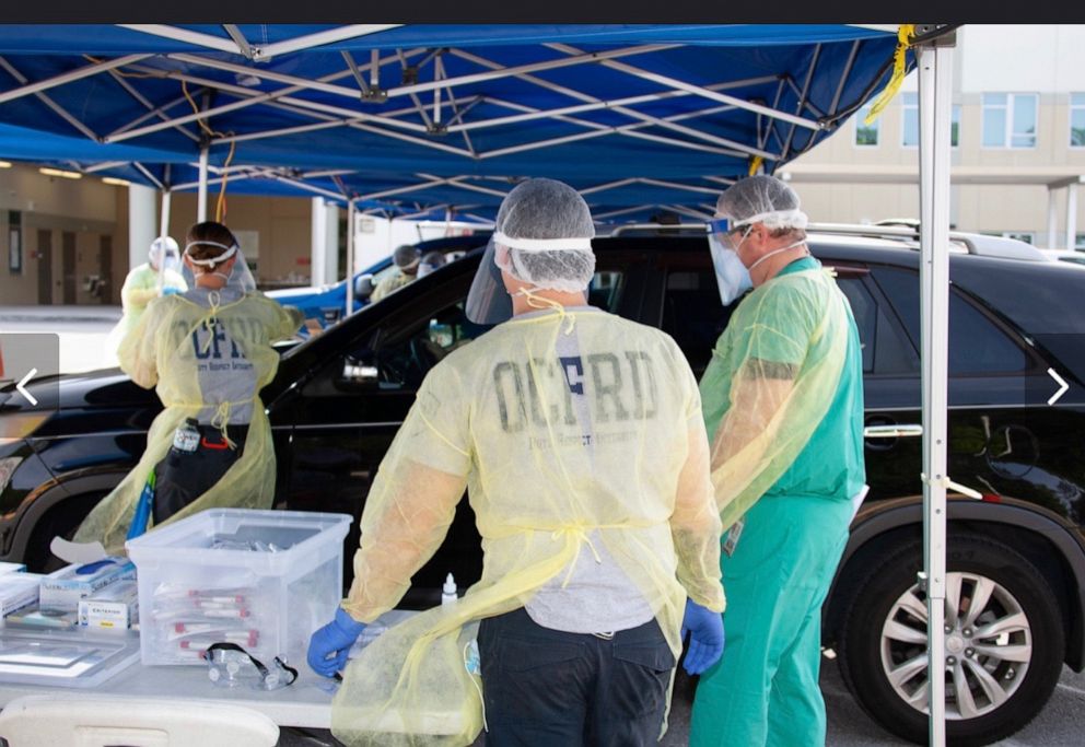 PHOTO: COVID-19 testing arrives in the 32822 zip code in n Orange County, Fla., April 29, 2020.