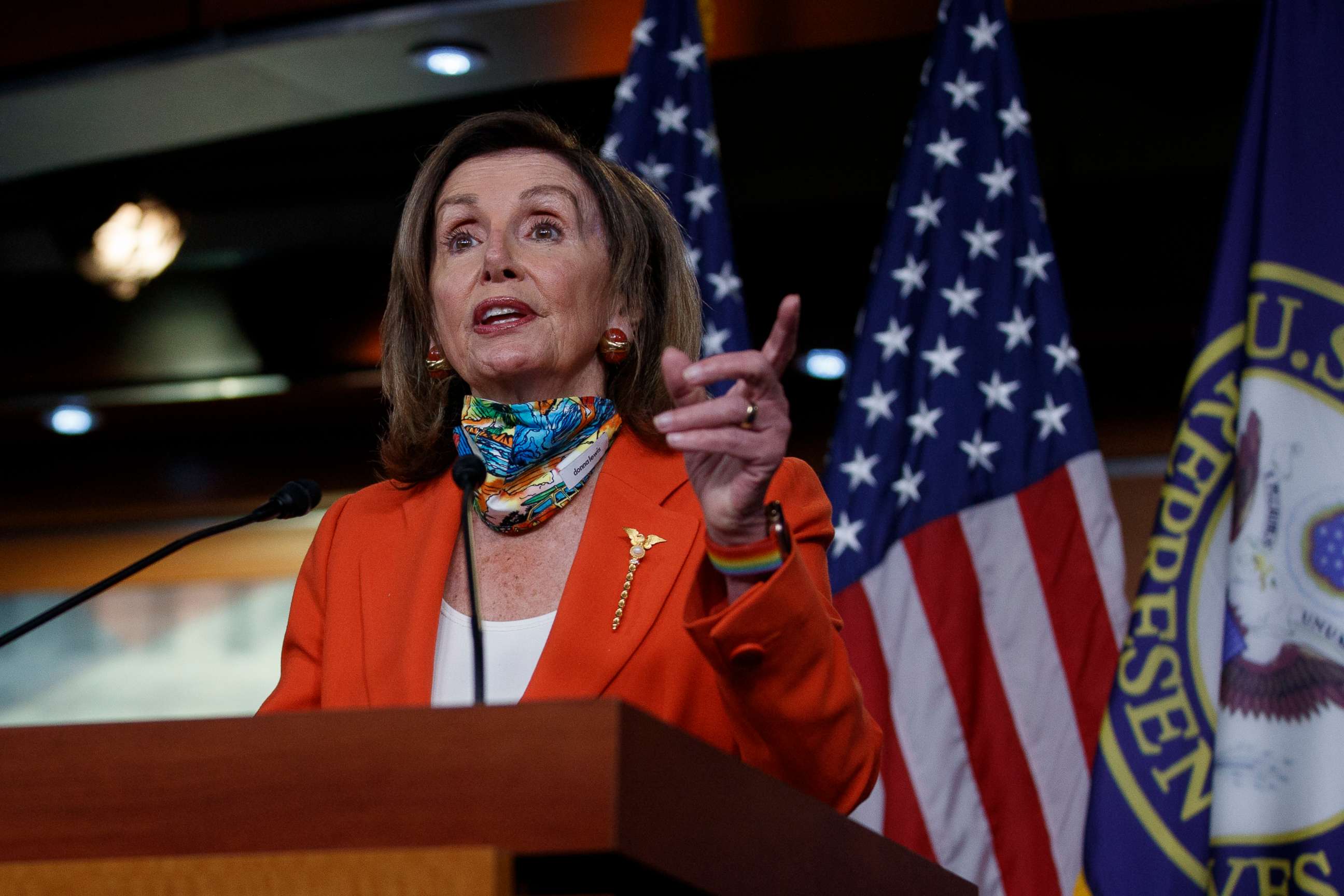 PHOTO: House Speaker Nancy Pelosi of Calif., speaks at a news conference on Capitol Hill in Washington, June 26, 2020.