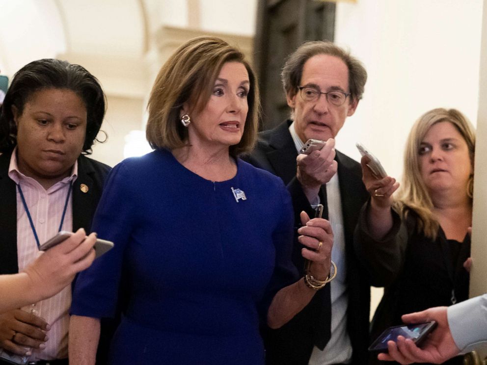 PHOTO: Speaker of the House Nancy Pelosi departs the Capitol en route to a speaking event in Washington, Sept. 24, 2019.