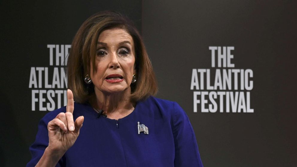 PHOTO: Nancy Pelosi speaks during an event at the Atlantic Festival in Washington, D.C. on September 24, 2019.