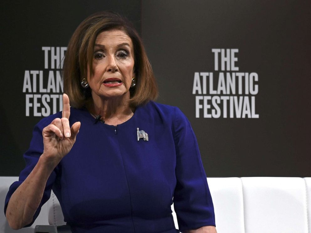 PHOTO: Nancy Pelosi speaks during an event at the Atlantic Festival in Washington, D.C. on September 24, 2019.