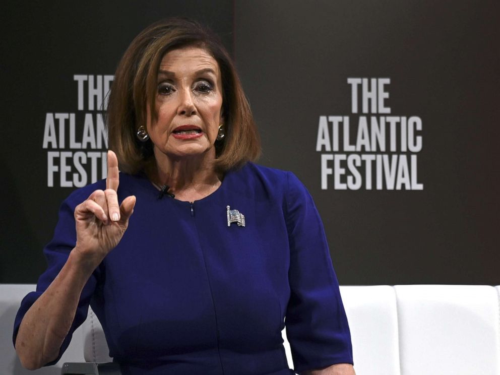 PHOTO: Nancy Pelosi speaks during an event at the Atlantic Festival in Washington, D.C. on September 24, 2019.