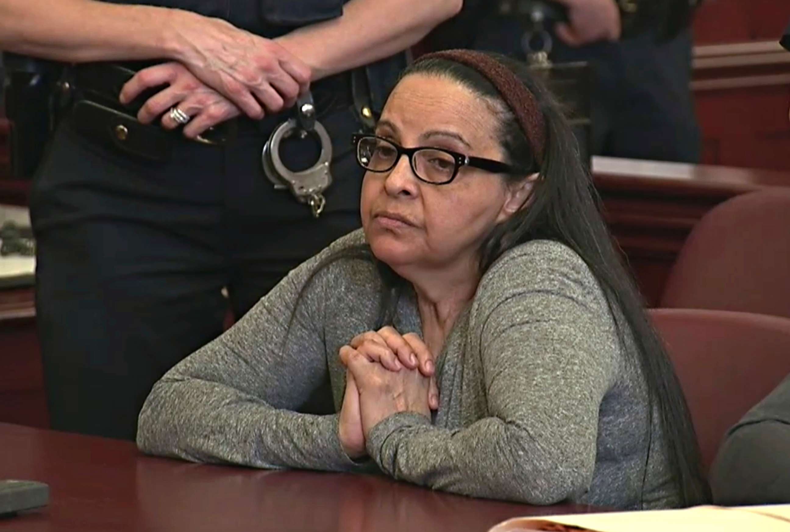 PHOTO: In this still image from video, Yoselyn Ortega, a nanny employed by the Krim family, listens to court proceedings during the first day of her murder trial for the deaths of the two children in her care, in New York City, March 1, 2018.  