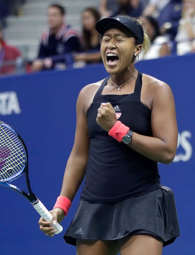 PHOTO: Naomi Osaka, of Japan, reacts after winning a point against Serena Williams during the women's final of the U.S. Open tennis tournament, Saturday, Sept. 8, 2018, in New York.