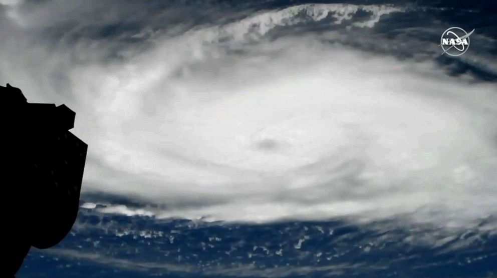 PHOTO: This still images taken from NASA TV, show Hurricane Dorian as viewed from the International Space Station on August 30, 2019.