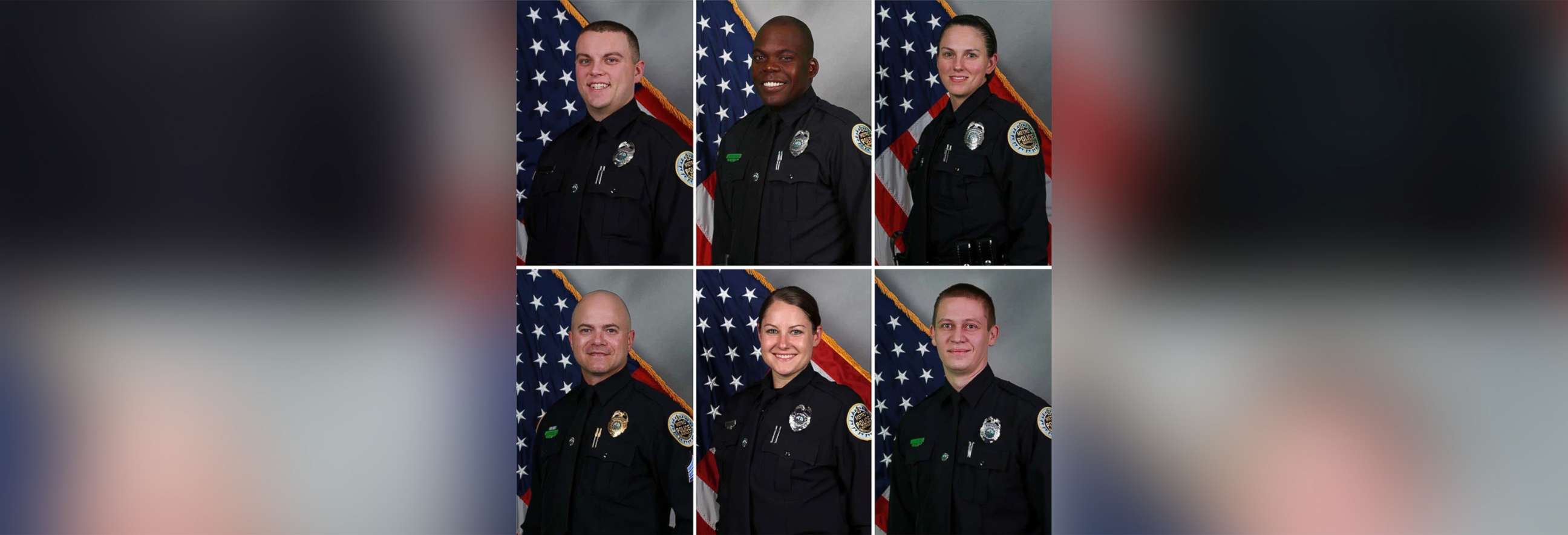 PHOTO:  Nashville police identified six officers who helped evacuate the area before an explosion on Dec. 25 (clockwise from top left):Michael Sipos, James Wells, Amanda Topping, James Luellen, Brenna Hosey, and Timothy Miller.