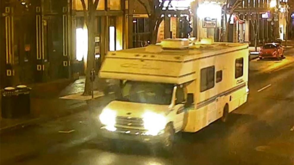 PHOTO: This image taken from surveillance video provided by Metro Nashville PD shows a recreational vehicle that was involved in a blast, Dec. 25, 2020, in Nashville, Tenn.