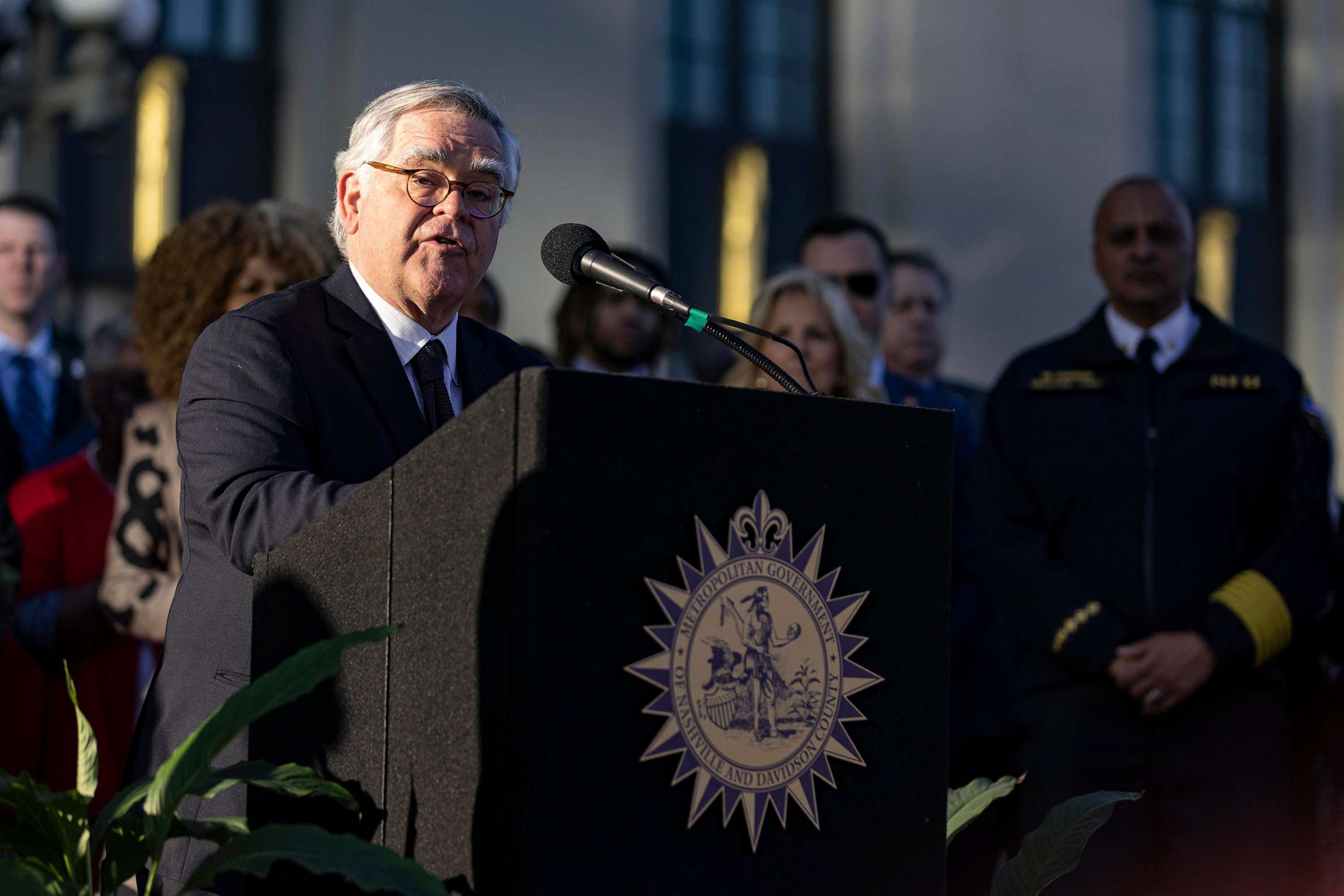 PHOTO: Nashville mayor John Cooper speaks during a vigil held for victims of The Covenant School shooting on March 29, 2023, in Nashville, Tenn.