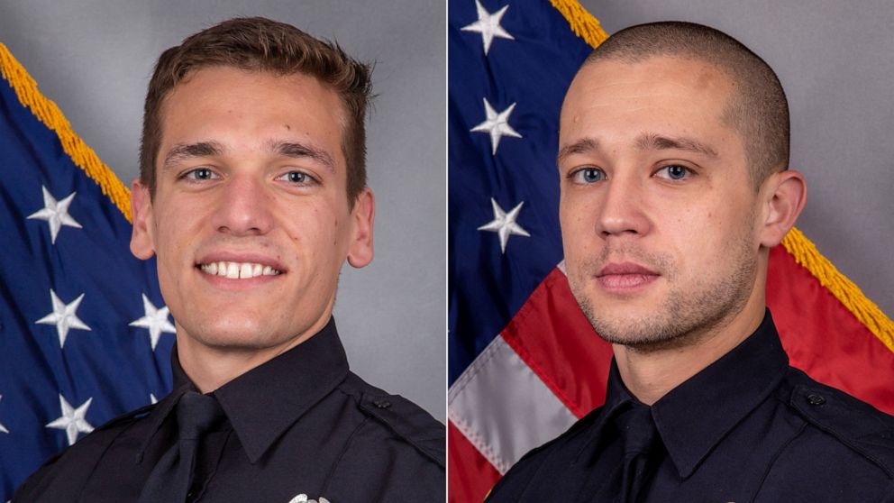 PHOTO: Metropolitan Nashville Police Department Officers Rex Engelbert, left, and Michael Collazo who fired on the mass shooting suspect in The Covenenant School incident March 27, 2023.