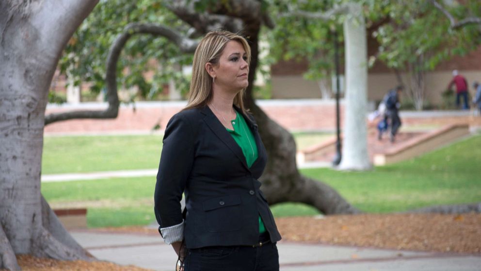 PHOTO: Natalia Abrams, founder of Student Debt Crisis, stands on the campus of her alma mater, UCLA.