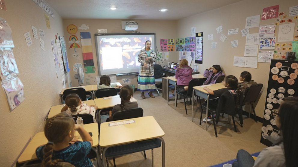 PHOTO:  The native Lakota language is being taught to children in a special immersion class.