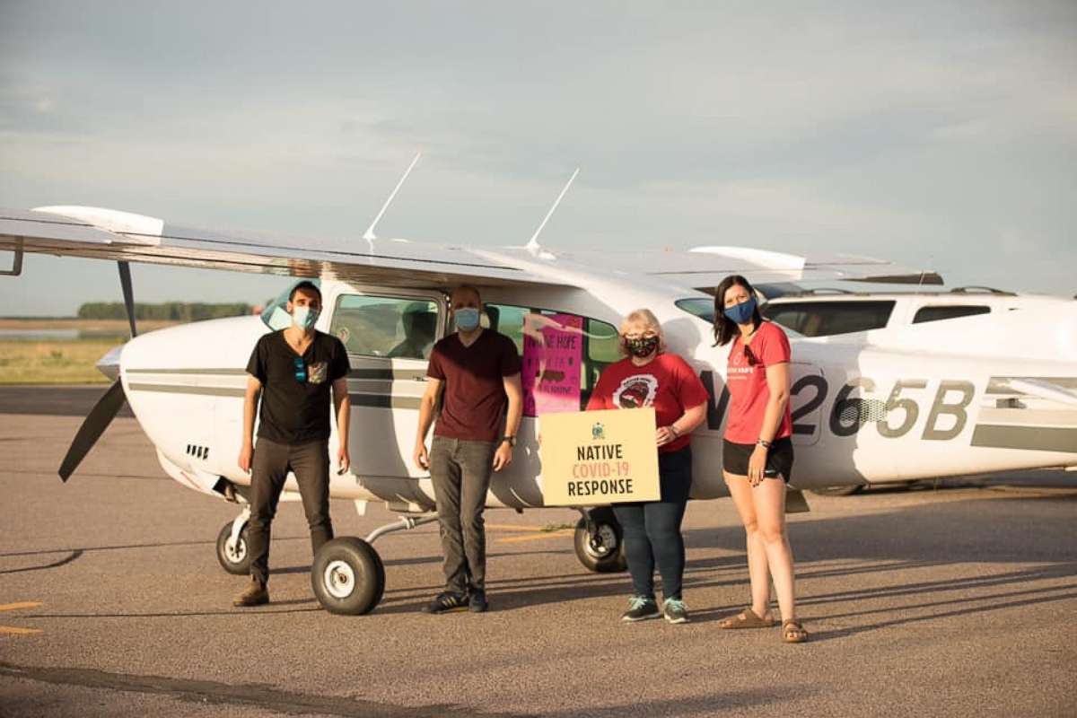 PHOTO: Volunteers with Angel Flight Northeast bring food, water and clothes to a Navajo community during the pandemic.
