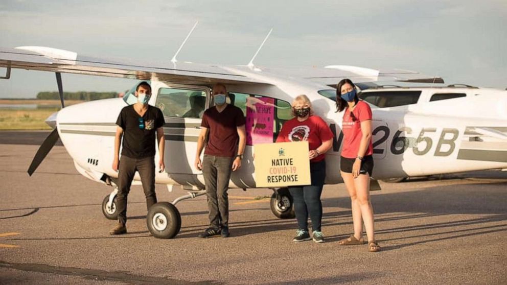 PHOTO: Volunteers with Angel Flight Northeast bring food, water and clothes to a Navajo community during the pandemic.