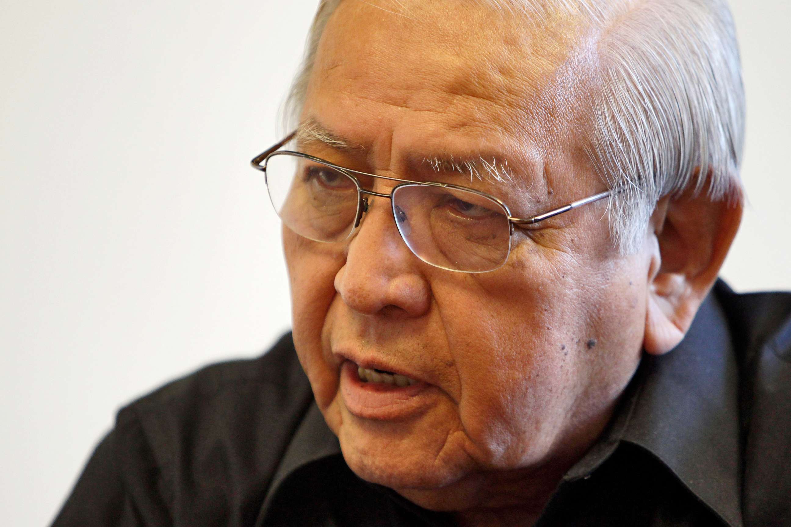PHOTO: Former Navajo Chairman Peterson Zah speaks from his office on Nov. 15, 2010 at Arizona State University in Tempe, Ariz.