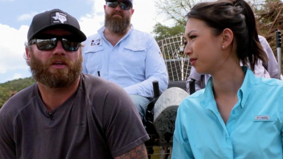 PHOTO: Former Navy Seal Greg Froelick speaks with ABC News' Jaclyn Lee.