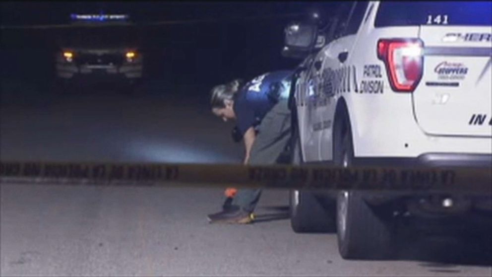 PHOTO: Police at the scene after a Caldwell County, North Carolina, sheriff's deputy was shot, July 15, 2018.