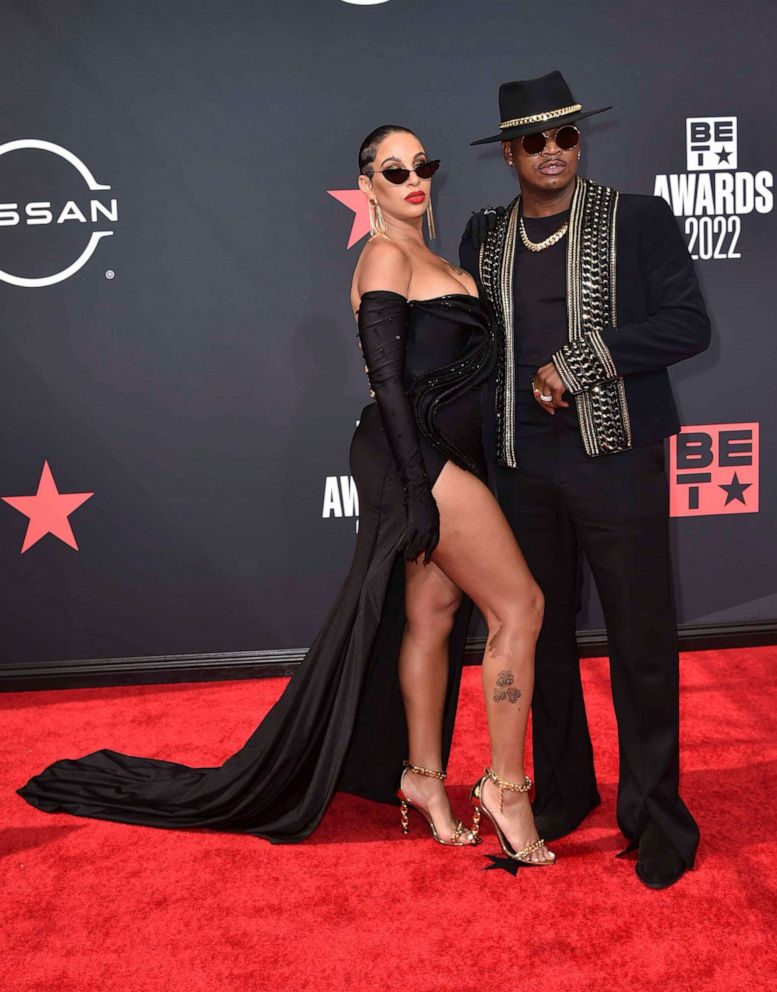 PHOTO: Ne-Yo and Crystal Renay arrive at the BET Awards on June 26, 2022, at the Microsoft Theater in Los Angeles.