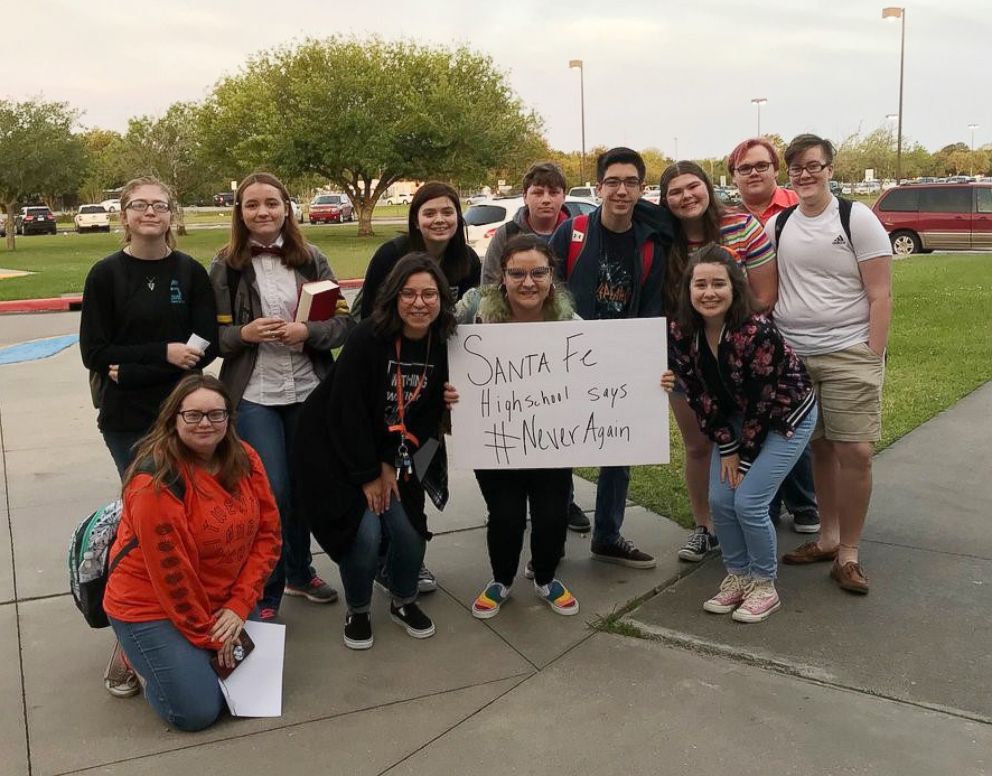 PHOTO: Students at Santa Fe High School participated in a nationwide school walkout against school gun violence, April 20, 2018.